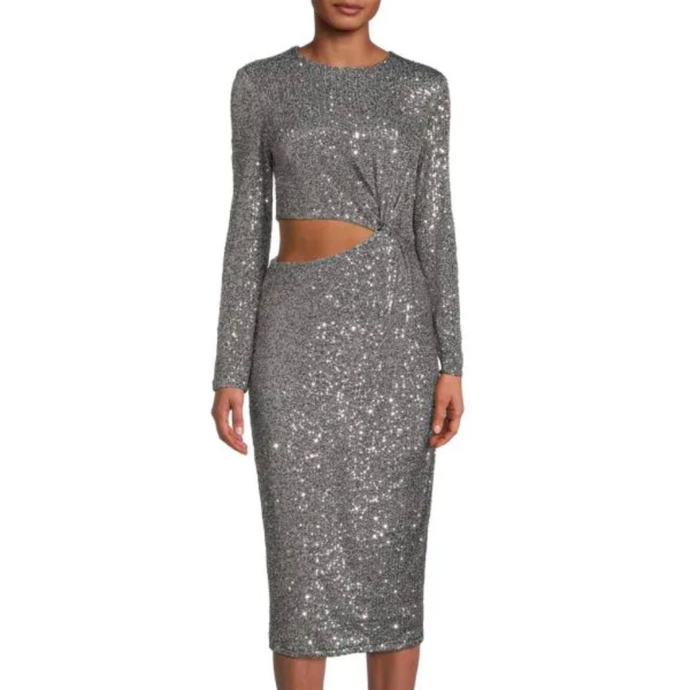 Sequins Cutout Midi Dress